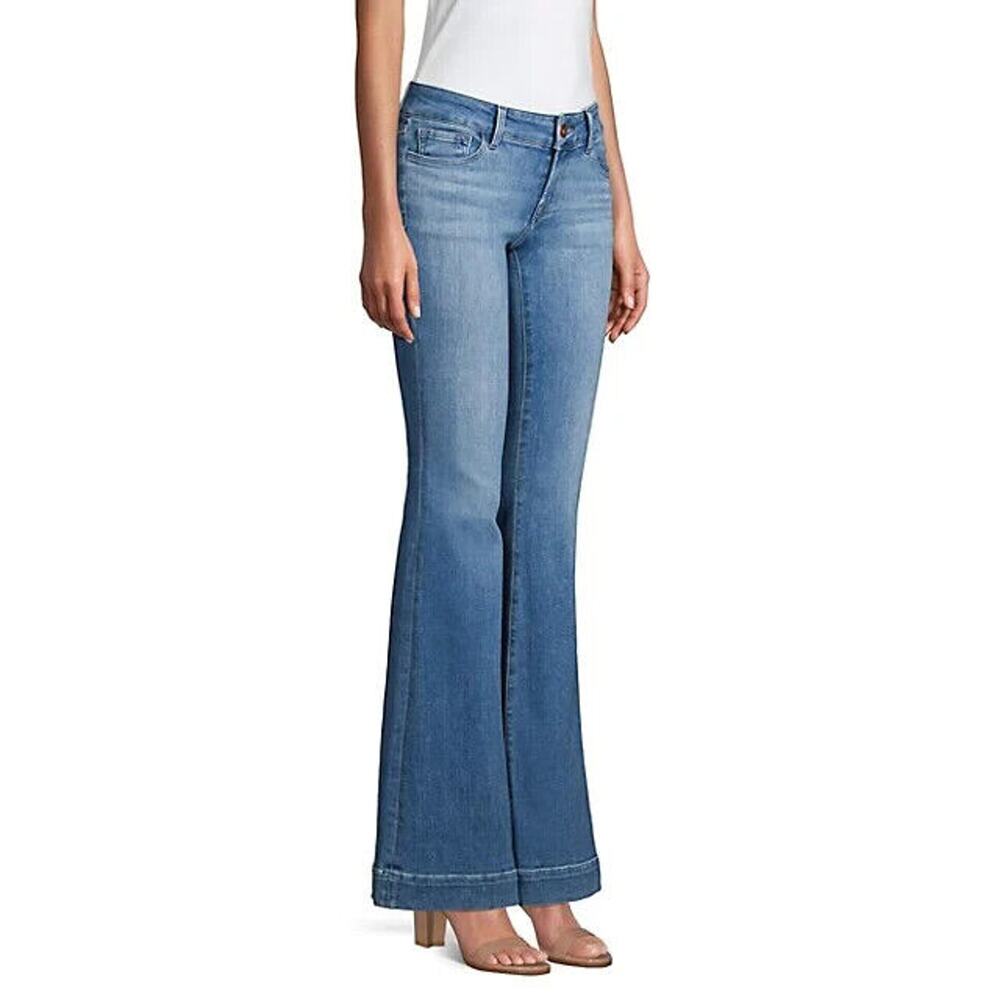 NEW J Brand Love Story Denim Low Rise Bell Bottom Super Flare Blue Jeans Size 28